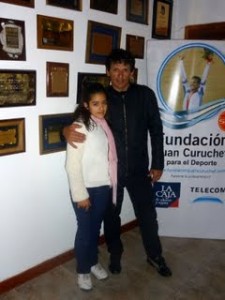 La Judoka Cinthya Almada con el Campeón Olímpico Juan Curuchet.