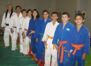 P.Chiariello,E.Almada,M.Liberatore,C.Almada,R.Torres,L.Amure,N.Chiariello con los Sensei J.Juri y A.Alvarez.