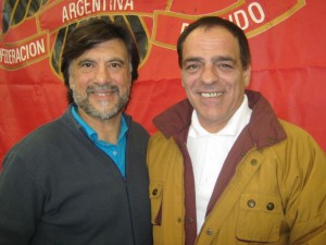 El Presidente de la ARAJ Prof. Jorge Juri con el Mtro Víctor Hugo Savini(7ºDan)Presidente de la Fed.de Judo de Santa Fe. 