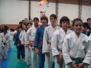 Los Judokas de la Regional Atlántica durante la Inauguración.