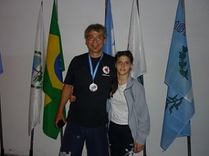 Marcelo Amure (3º en Kyus - 81 Kg con su hija Lara Amure.