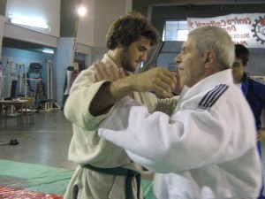 El Mtro.A.Gallina con el Judoka Boris Morán .