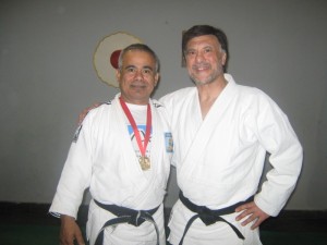 Los Profesores Daniel Cárdenas y Jorge Juri en el Dojo de Luz y Fuerza-Academias Juri